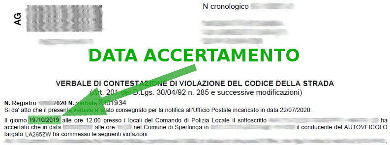 Immagine che descrive come recuperare la data